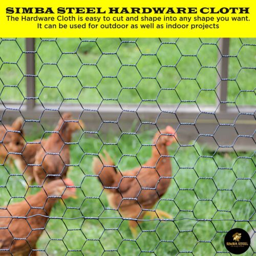 PVC Hexagonal Poultry Net Chicken Wire 36" x 50' x 1" Mesh 20GA Black SIMBASTEEL | eBay