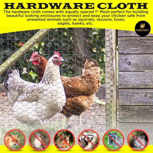 PVC Hexagonal Poultry Net Chicken Wire 36" x 50' x 1" Mesh 20GA Black SIMBASTEEL | eBay