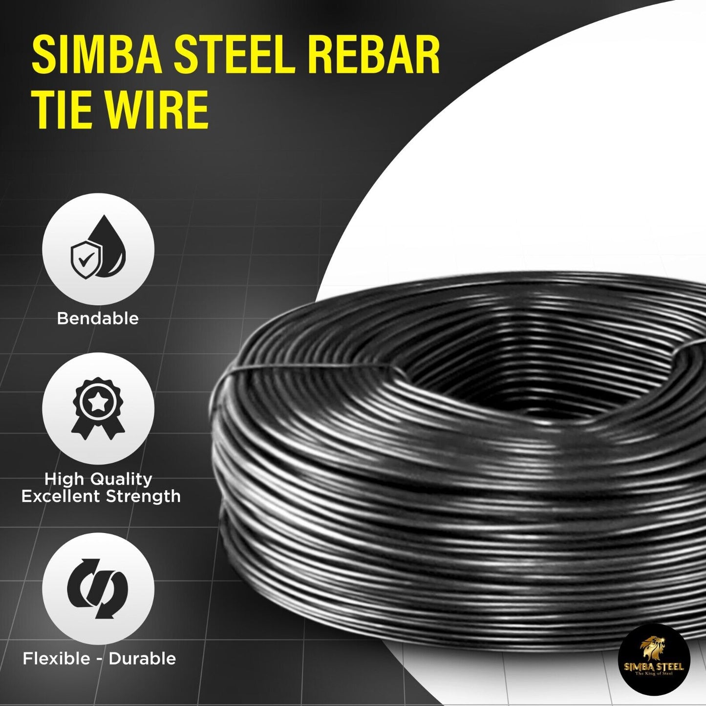 Lot of 4 x 3.5 lb Black Annealed Rebar Tie Wire 16 Gauge, (1,320ft) SIMBA STEEL