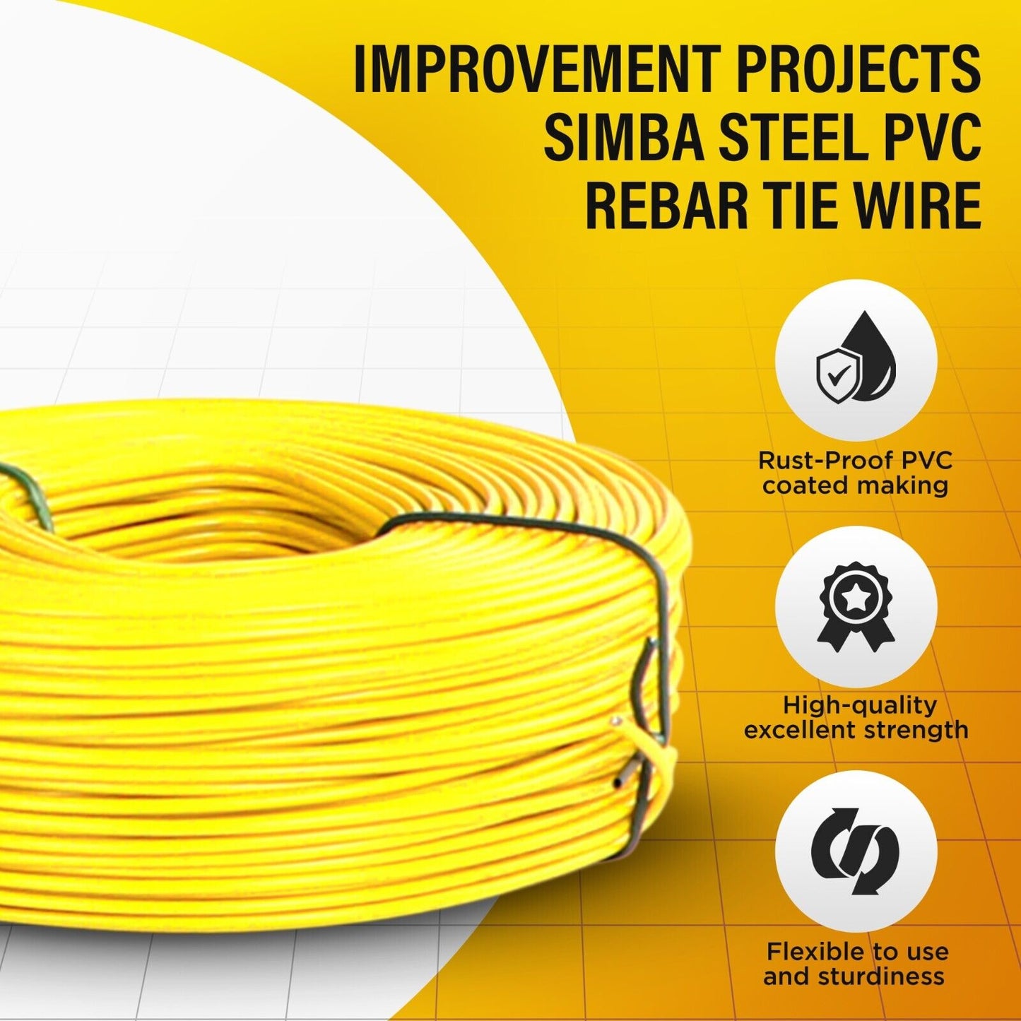 Lot of 2 x 3lb PVC Rebar Tie Wire, 16 Gauge, Approx 600 FT - SIMBA STEEL