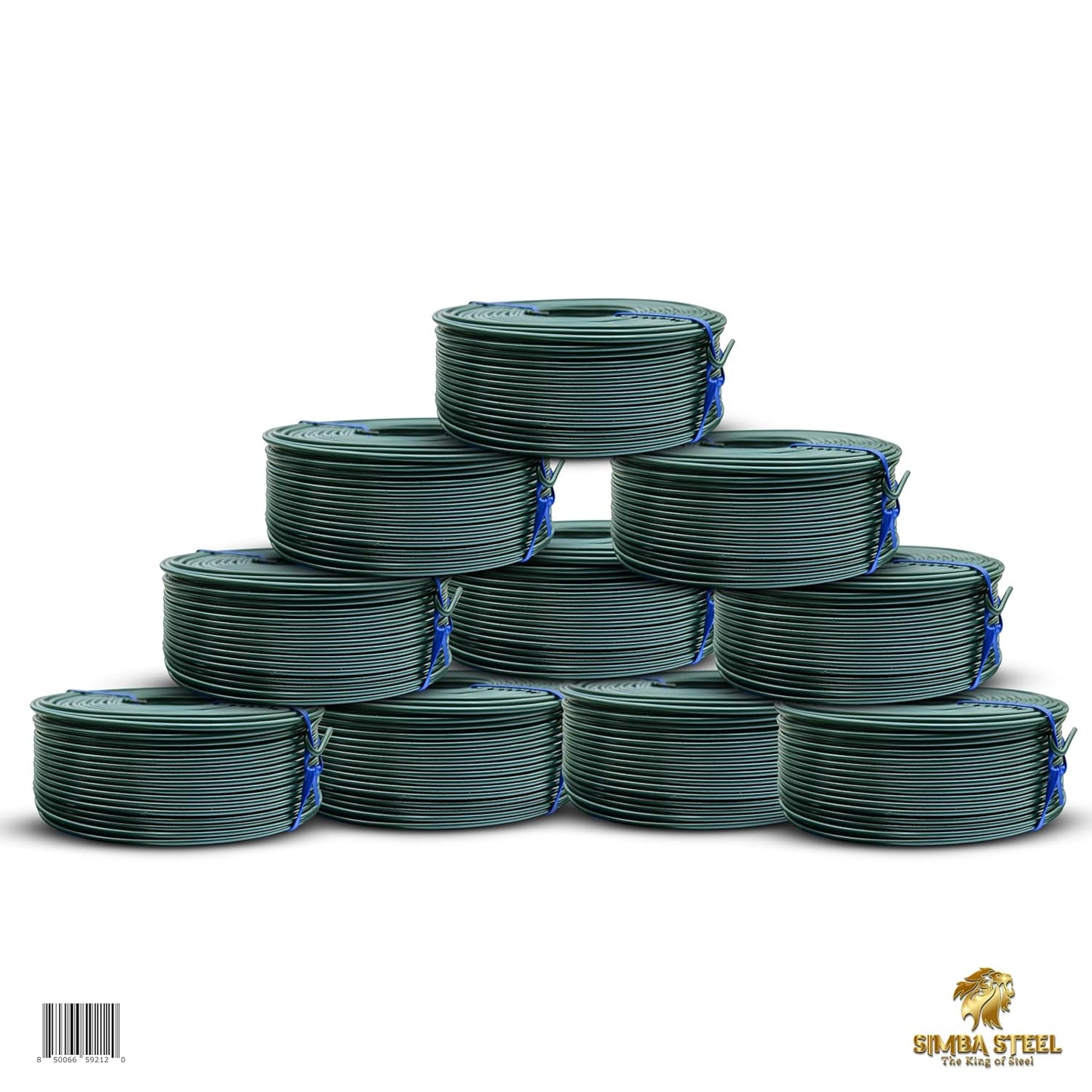 Rebar Tie Wire | 16 Gauge | 3.0lb Roll | Approx. 300 ft Length | Rust-Proof PVC Coated | Excellent Strength | Flexible | Durable (Green PVC Coated, Pack of 1)