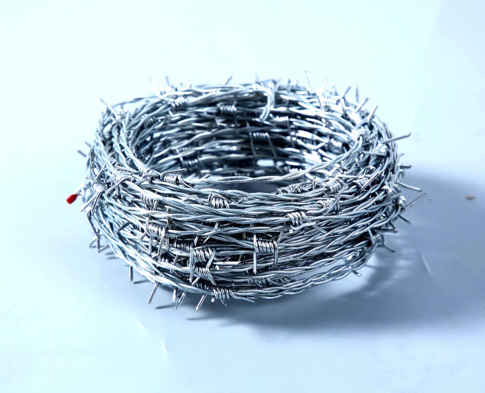 50 FT Barbed Wire Roll + Gloves 16 Ga STRONG | 4-Point | 5" Spacing SIMBA STEEL