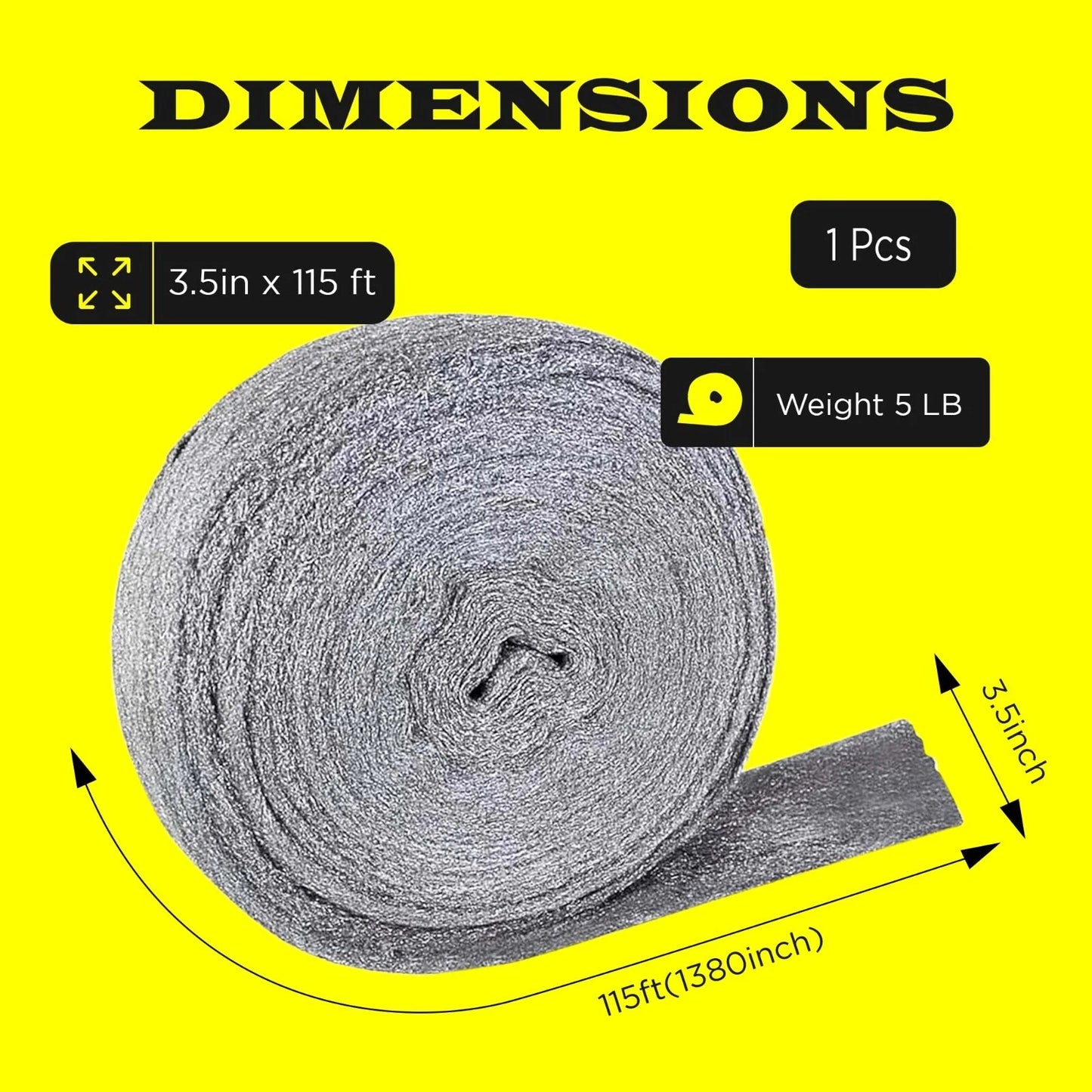 5 LB Steel Wool Grade 0000 - Finest Grade, Jumbo Roll, Multi Purpose. Excellent!
