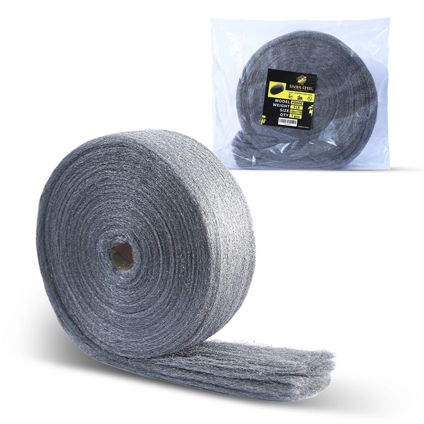 5 LB Steel Wool Grade 0000 - Finest Grade, Jumbo Roll, Multi Purpose. Excellent!