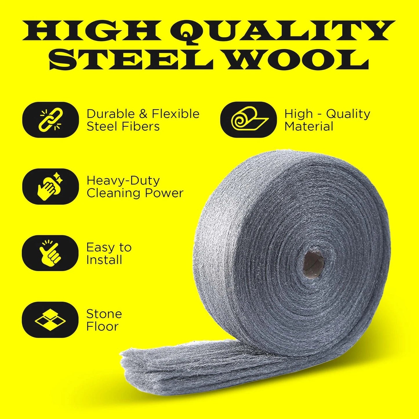 5 LB Steel Wool Grade 0000 - Finest Grade, Jumbo Roll, Multi Purpose. Excellent!