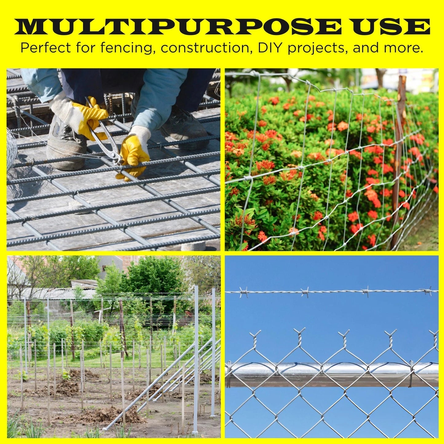 Galvanized Solid Wire 9GAx50, 14GAx100, 16GAx200, Silver. DIY - Multi-purpose.