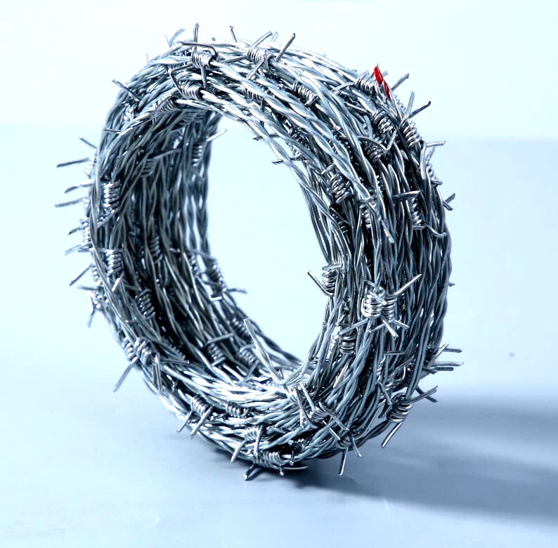50 FT Barbed Wire Roll + Gloves 16 Ga STRONG | 4-Point | 5" Spacing SIMBA STEEL