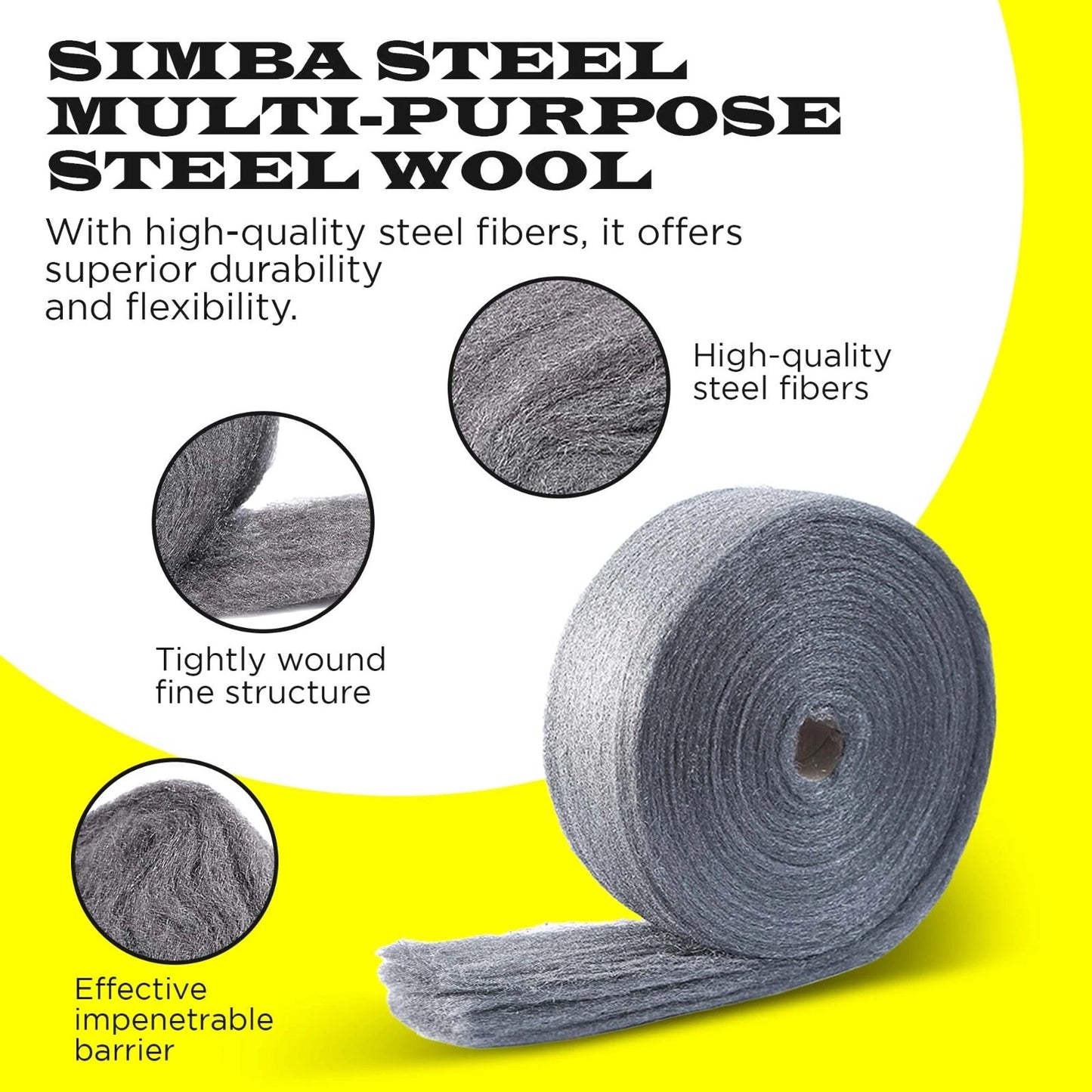 5 LB Steel Wool Grade 0000 - Finest Grade, Jumbo Roll, Multi Purpose. Excellent!