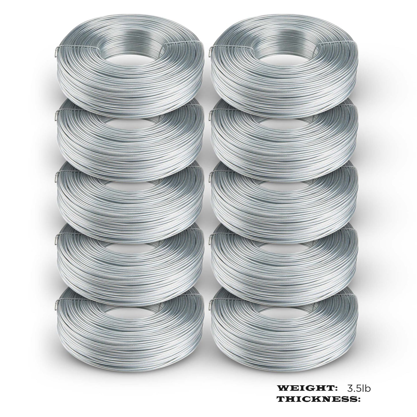 10 pack Galvanized Rebar Tie Wire | 16 Gauge | 3.5lb Roll | 330-340 ft Length | Reinforcement Coil | Excellent Strength | Flexible | SIMBA STEEL Galv TieWire 3.5lb - (Pack of 10)