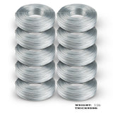 10 pack Galvanized Rebar Tie Wire | 16 Gauge | 3.5lb Roll | 330-340 ft Length | Reinforcement Coil | Excellent Strength | Flexible | SIMBA STEEL Galv TieWire 3.5lb - (Pack of 10)