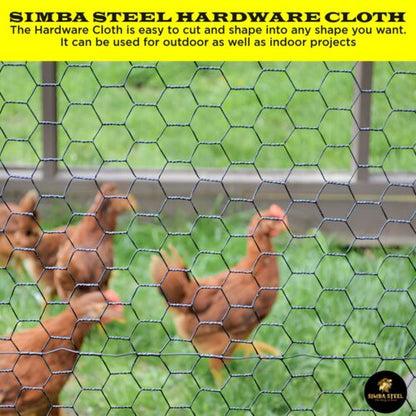PVC Hexagonal Poultry Net Chicken Wire 36" x 50' x 1" Mesh 20GA Black SIMBASTEEL  | eBay