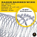 BTO-22 Razor Wire 250 FT Galvanize Steel Razor Barbed Wire Concertina