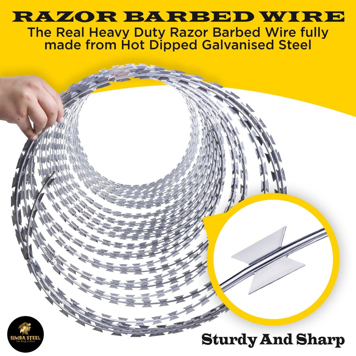 BTO-22 Razor Wire 250 FT Galvanize Steel Razor Barbed Wire Concertina SIMBASTEEL