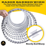 BTO-22 Razor Wire 250 FT Galvanize Steel Razor Barbed Wire Concertina