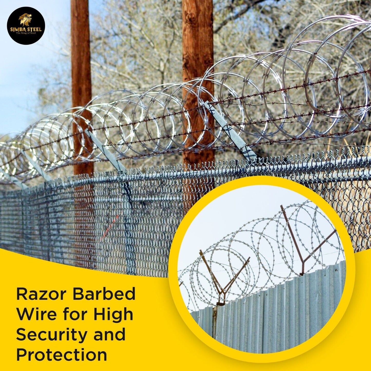 BTO-22 Razor Wire 250 FT Galvanize Steel Razor Barbed Wire Concertina SIMBASTEEL
