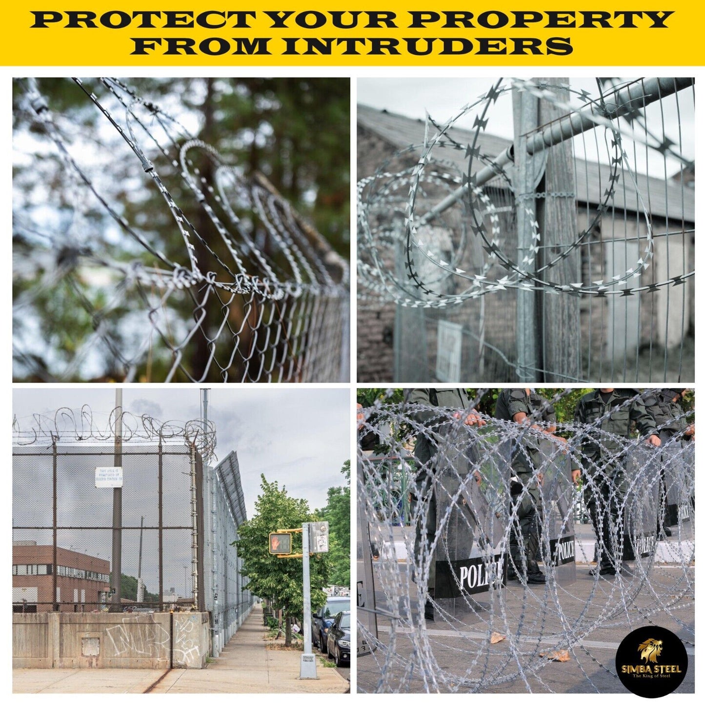 BTO-22 Razor Wire 250 FT Galvanize Steel Razor Barbed Wire Concertina SIMBASTEEL