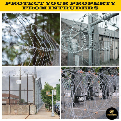 BTO-22 Razor Wire 250 FT Galvanize Steel Razor Barbed Wire Concertina SIMBASTEEL