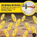 2,000 Pack #12 x 1 in. Plastic Round Cap Roofing Nail