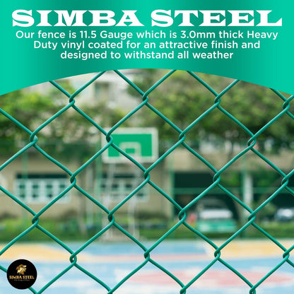 GREEN PVC Coated Galvanized Steel 4X50 ft Chain Link Fence Fabric 11.5 GA SIMBA