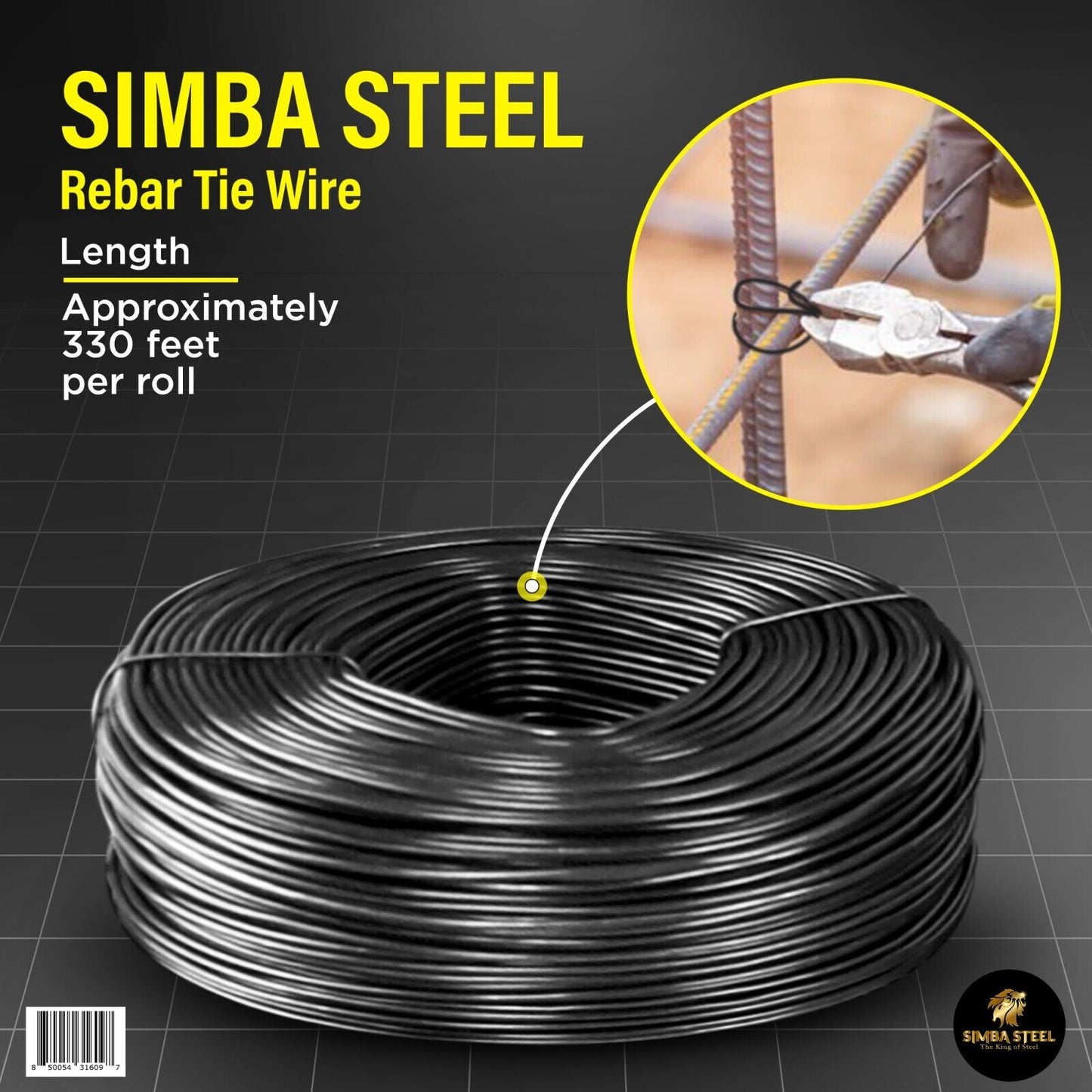 Black Annealed Rebar Tie Wire 16G – 5 Rolls, 1,650 ft | SimbaSteel
