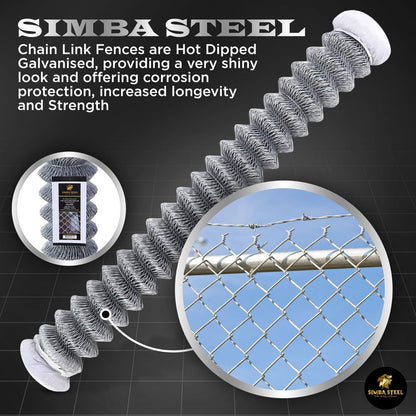 Galvanized Steel 6 X 50 FT Roll Chain Link Fence Fabric 11.5 GA Heavy Duty SIMBA