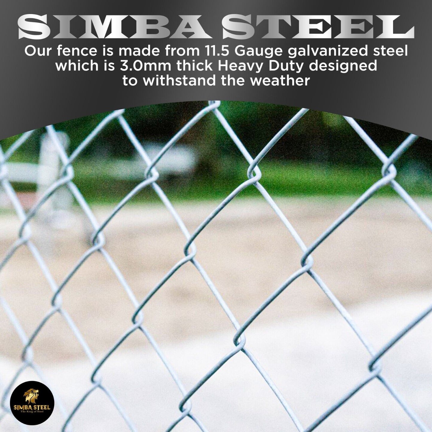 Galvanized Steel 6 X 50 FT Roll Chain Link Fence Fabric 11.5 GA Heavy Duty SIMBA