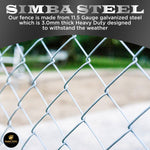 Galvanized Steel 6 X 50 FT Roll Chain Link Fence Fabric 11.5 GA Heavy Duty SIMBA