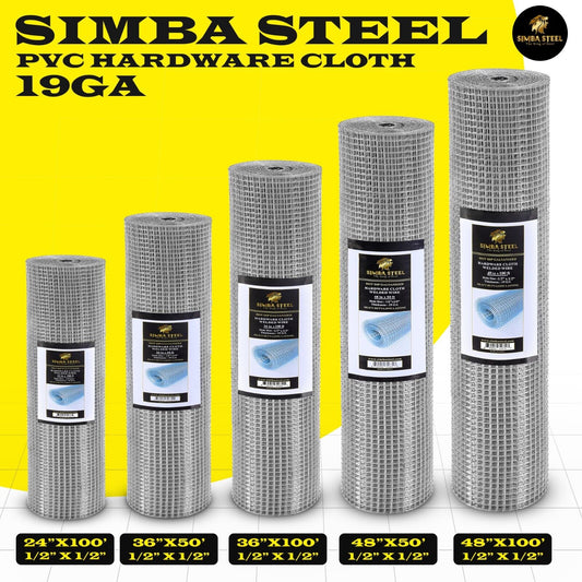 Galvanized Welded Wire Mesh, Hardware Cloth, Size 12"-72" 50/100FT SIMBA STEEL