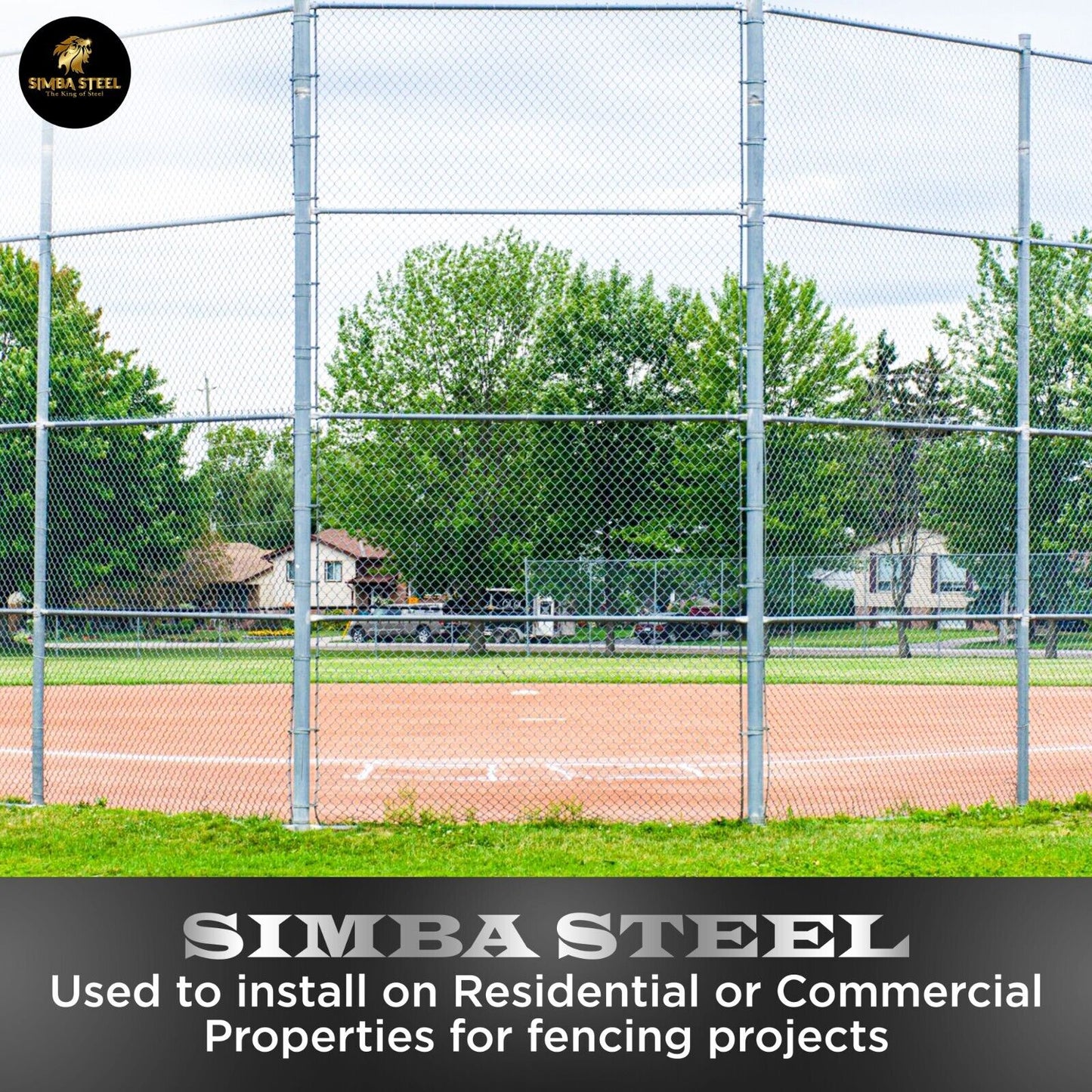 Galvanized Steel 6 X 50 FT Roll Chain Link Fence Fabric 11.5 GA Heavy Duty SIMBA