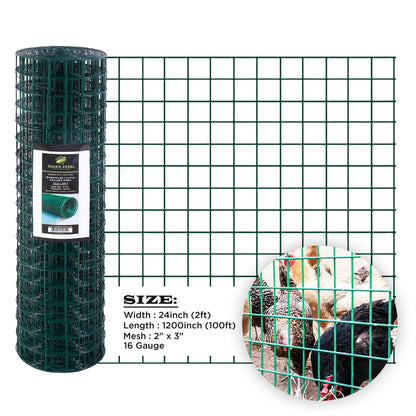 Hardware Cloth 16 GA GREEN Vinyl Coated Welded Wire Mesh Many Sizes -SIMBA STEEL