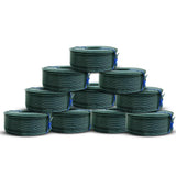 PVC Rebar Tie Wire | 16 Gauge | 3.0lb Roll | Approx. 300 ft Length | Rust-Proof PVC Coated | Excellent Strength | Flexible | Durable (Green PVC Coated, Pack of 10)