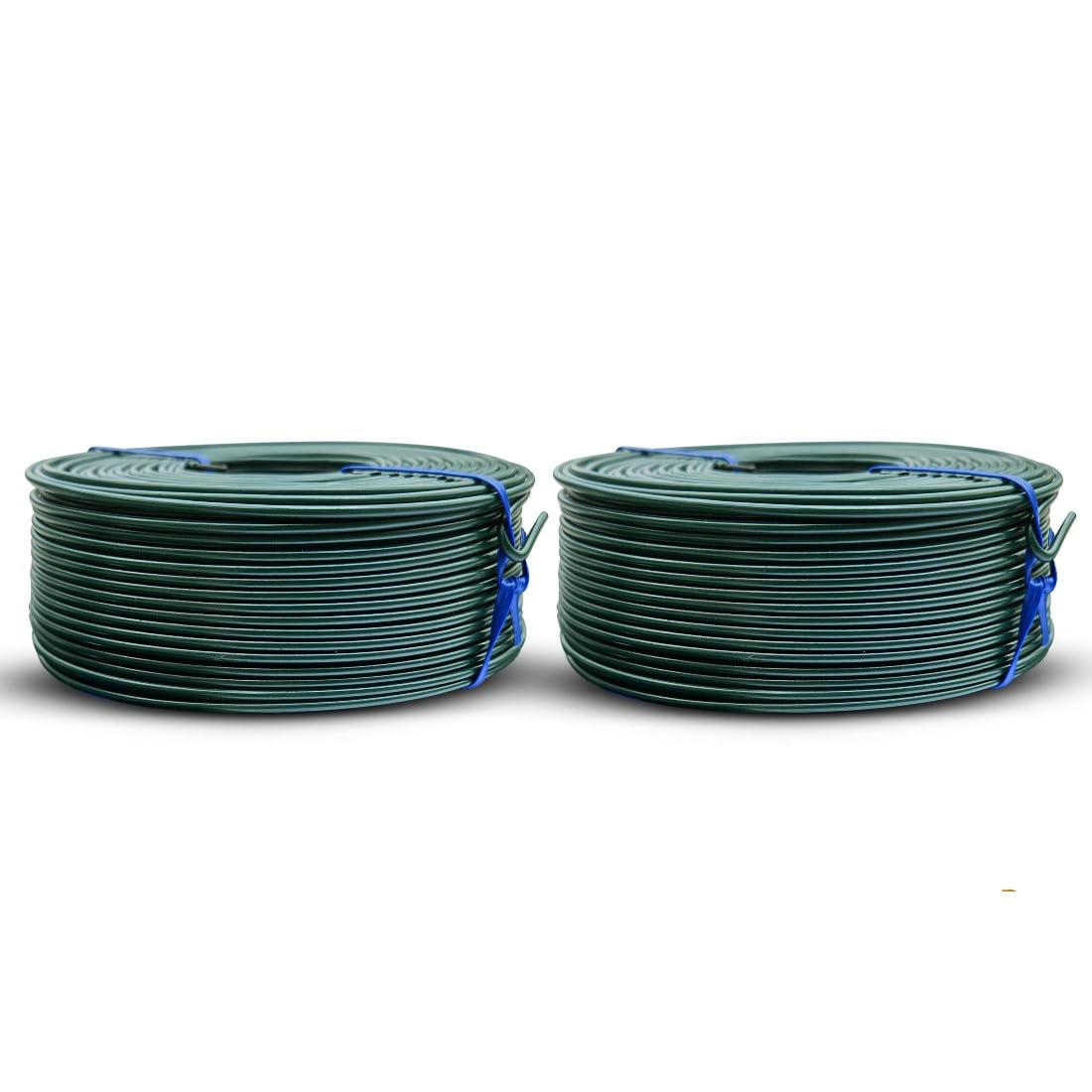 PVC Rebar Tie Wire | 16 Gauge | 3.0lb Roll | Approx. 300 ft Length | Rust-Proof PVC Coated | Excellent Strength | Flexible | Durable (Green PVC Coated, Pack of 2)