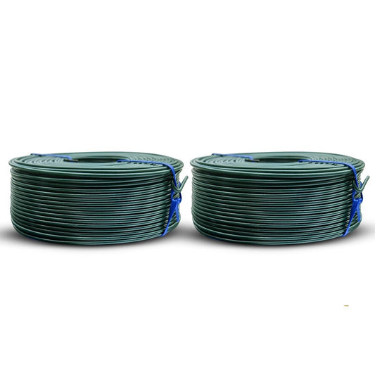 PVC Rebar Tie Wire | 16 Gauge | 3.0lb Roll | Approx. 300 ft Length | Rust-Proof PVC Coated | Excellent Strength | Flexible | Durable (Green PVC Coated, Pack of 2)