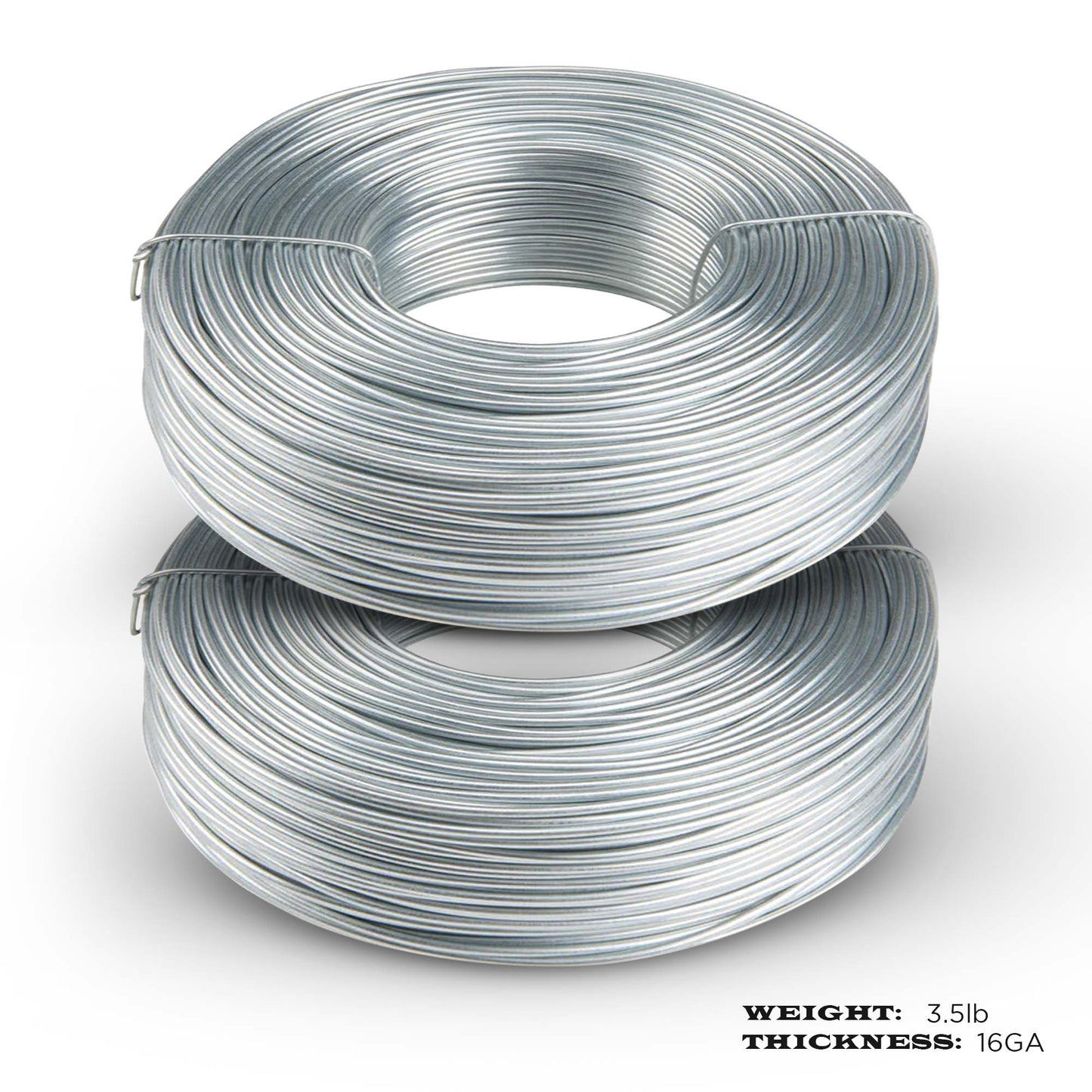 2 pack Galvanized Rebar Tie Wire | 16 Gauge | 3.5lb Roll | 330-340 ft Length | Reinforcement Coil | Excellent Strength | Flexible | SIMBA STEEL Galv TieWire 3.5lb - (Pack of 2)