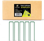 60 Pack x 6 Inch, 11 Gauge Green Landscape Staples, Garden Stakes, Ground Anchor, U-Type, Rust Resistant, Ground Pin for Tents, Tarp, Fence Grass Weed Barrier (Green 60 Pack)