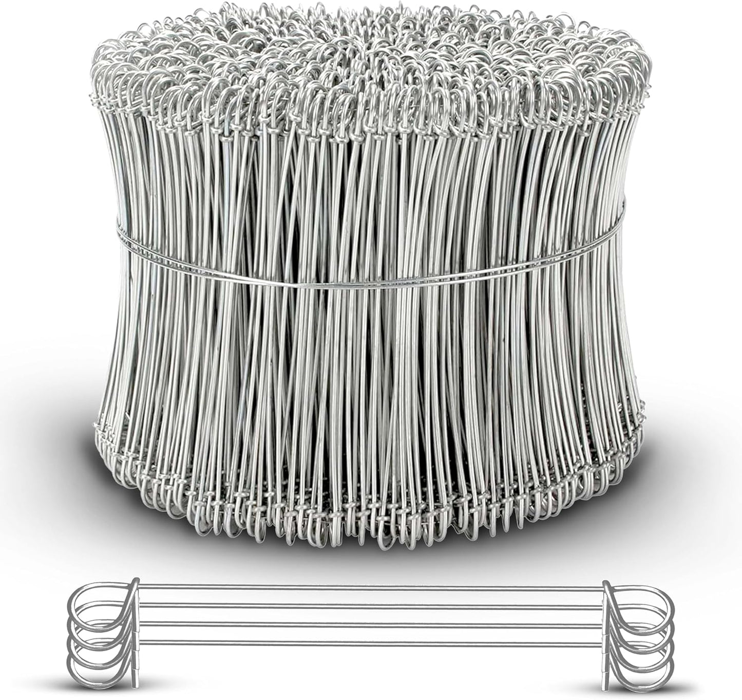 6 Inch - 16 Gauge 1000 pcs STAINLESS STEEL Steel Double Loop Rebar Wire Bar Ties | Excellent Strength | Durable | SIMBA STEEL | Stainless 6in. 1000