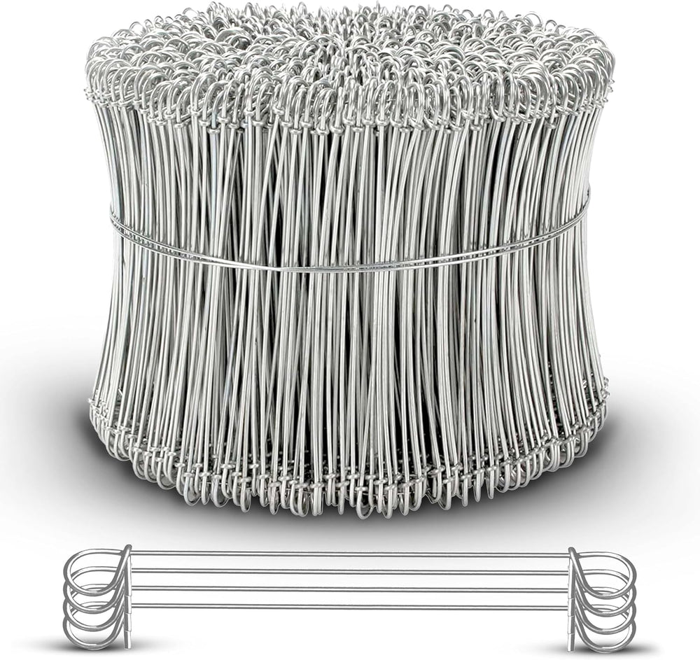 6 Inch - 17 Gauge 1000 pcs STAINLESS STEEL Steel Double Loop Rebar Wire Bar Ties | Excellent Strength | Durable | SIMBA STEEL | Stainless 6in. 1000