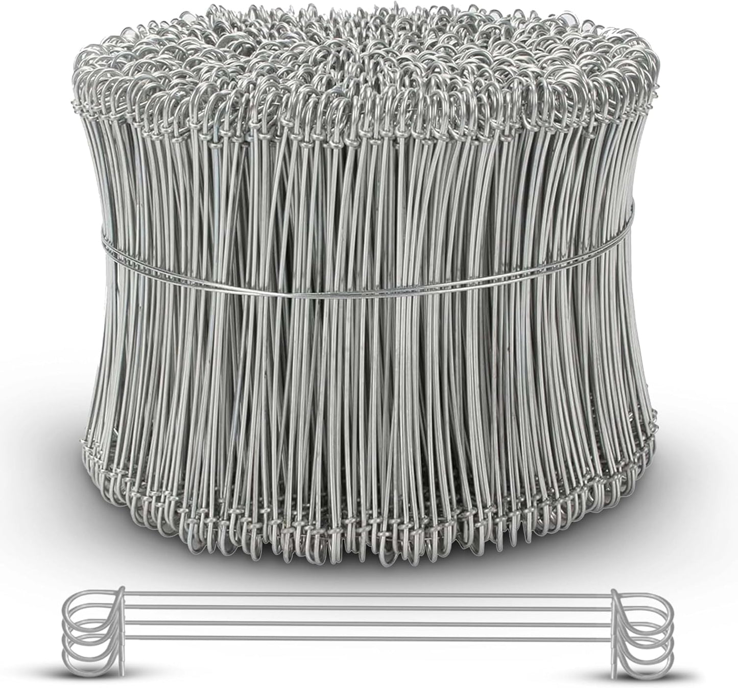 6 Inch - 16 Gauge 1000 pcs GALVANIZED Steel Double Loop Rebar Wire Bar Ties | Excellent Strength | Durable | SIMBA STEEL | Galvanized 6 in 1000pcs