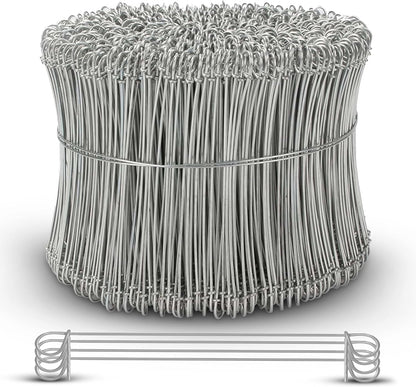 6 Inch - 16 Gauge 1000 pcs GALVANIZED Steel Double Loop Rebar Wire Bar Ties | Excellent Strength | Durable | SIMBA STEEL | Galvanized 6 in 1000pcs