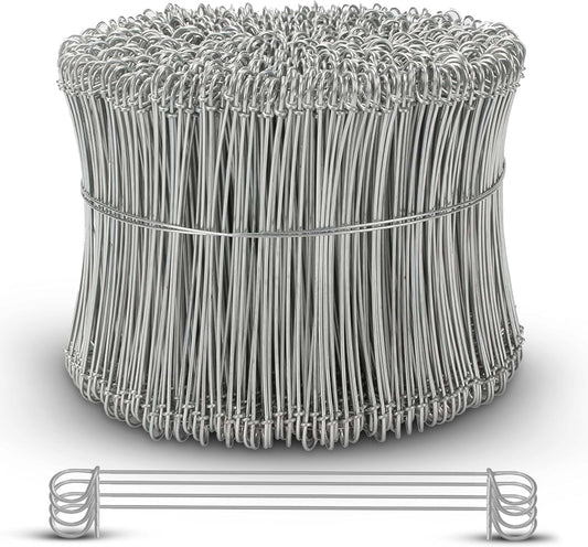6 Inch - 16 Gauge 1000 pcs GALVANIZED Steel Double Loop Rebar Wire Bar Ties | Excellent Strength | Durable | SIMBA STEEL | Galvanized 6 in 1000pcs