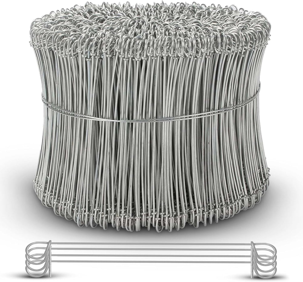 6 Inch - 17 Gauge 1000 pcs GALVANIZED Steel Double Loop Rebar Wire Bar Ties | Excellent Strength | Durable | SIMBA STEEL | Galvanized 6 in 1000pcs
