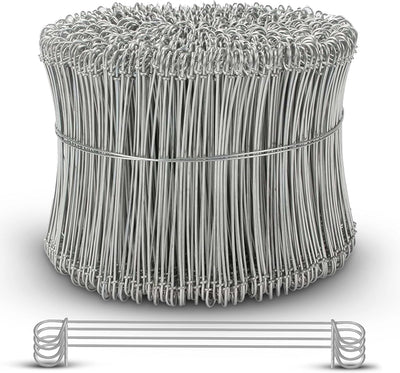 6 Inch - 17 Gauge 1000 pcs GALVANIZED Steel Double Loop Rebar Wire Bar Ties | Excellent Strength | Durable | SIMBA STEEL | Galvanized 6 in 1000pcs