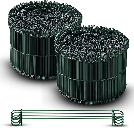 6 Inch - 16 Gauge 2000 pcs GREEN PVC Coated Double Loop Rebar Wire Bar Ties | Excellent Strength | Durable | SIMBA STEEL | PVC Green 6in. 2000
