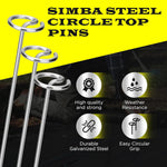 8 Gauge Circle Top Lanscape Pins - 25 / 45 / 85 / 125 Pack x 6 Inch Galvanised, Heavy Duty, Not Easy to Bend, Garden Stakes for Tarps, Lawn Turf, Weed Mats, More Holding Power.