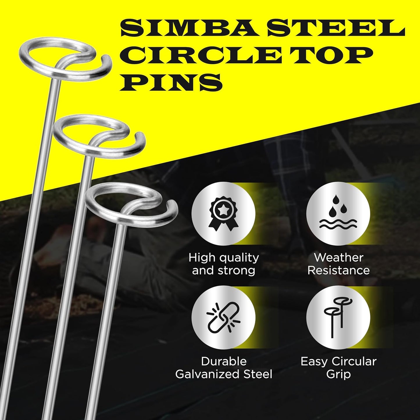 8 Gauge Circle Top Lanscape Pins - 85 Pack x 6 Inch Galvanised, Heavy Duty, Not Easy to Bend, Garden Stakes for Tarps, Lawn Turf, Weed Mats, More Holding Power (85 Pins)