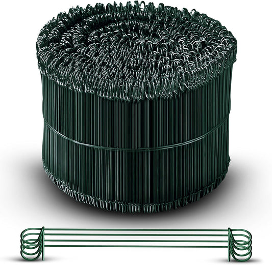 6 Inch - 16 Gauge 1000 pcs GREEN PVC Coated Double Loop Rebar Wire Bar Ties | Excellent Strength | Durable | SIMBA STEEL | PVC Green 6in. 1000