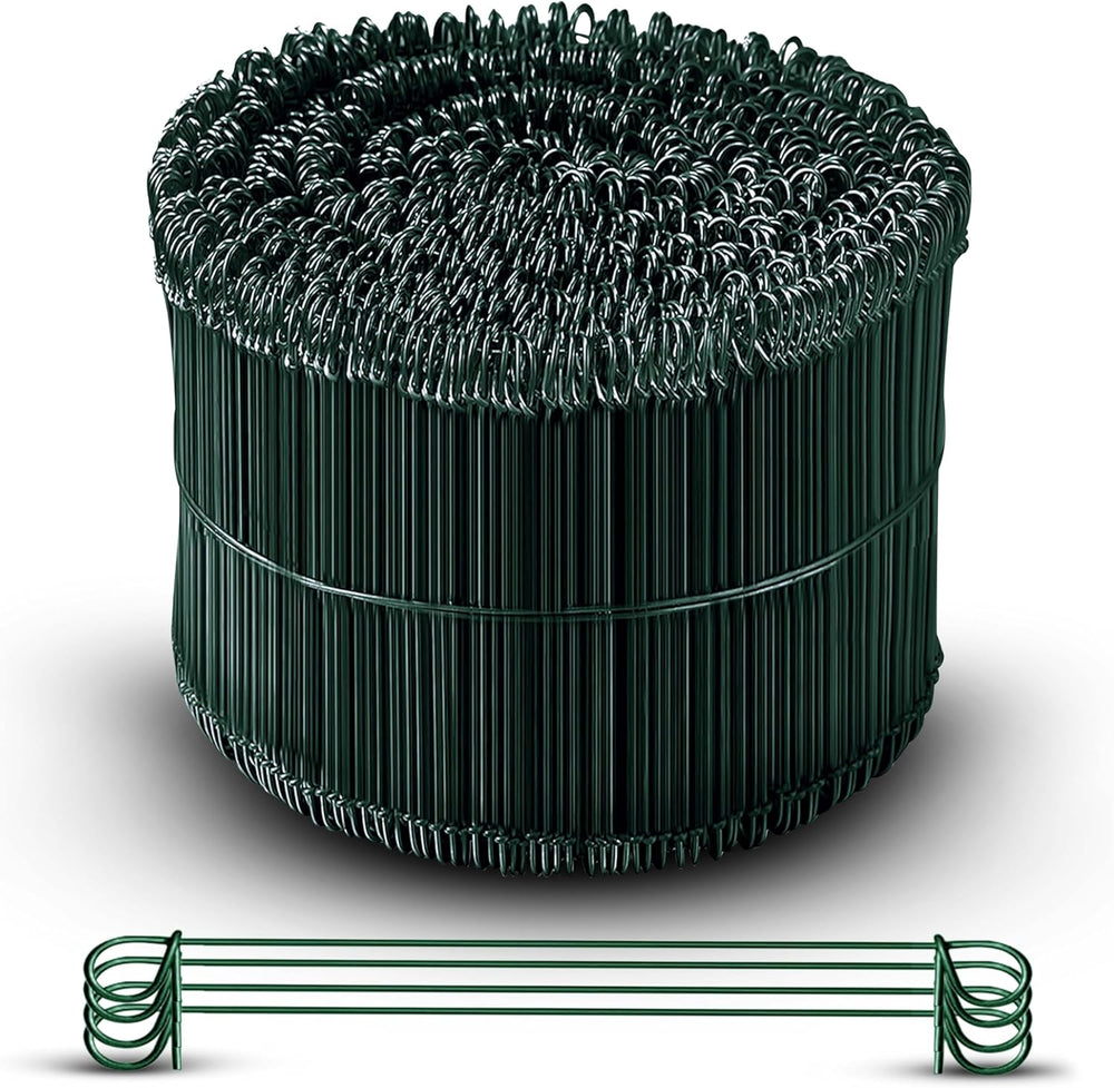 6 Inch - 17 Gauge 1000 pcs GREEN PVC Coated Double Loop Rebar Wire Bar Ties | Excellent Strength | Durable | SIMBA STEEL | PVC Green 6in. 1000