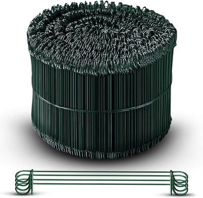 6 Inch - 17 Gauge 1000 pcs GREEN PVC Coated Double Loop Rebar Wire Bar Ties | Excellent Strength | Durable | SIMBA STEEL | PVC Green 6in. 1000