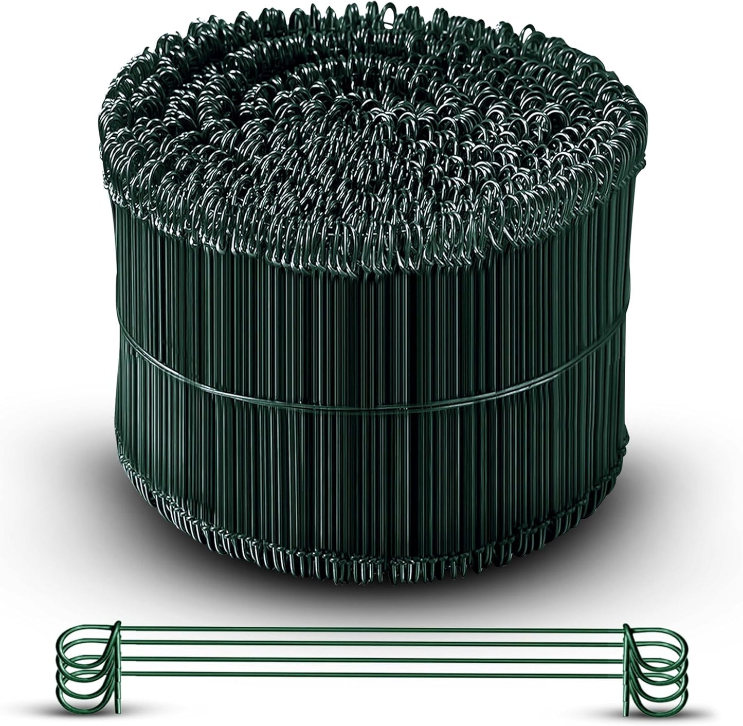 8 Inch - 16 Gauge 1000 pcs GREEN PVC Coated Double Loop Rebar Wire Bar Ties | Excellent Strength | Durable | SIMBA STEEL | PVC Green 8in. 1000