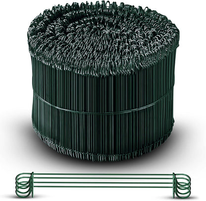 8 Inch - 16 Gauge 1000 pcs GREEN PVC Coated Double Loop Rebar Wire Bar Ties | Excellent Strength | Durable | SIMBA STEEL | PVC Green 8in. 1000